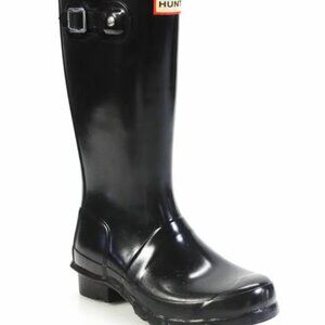 Hunter Youth Boys Girls 2 / 3 Glossy Pull-on Rubber Waterproof Rain Boots